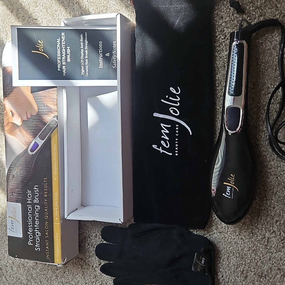 Jolie Black and Blue Hair Straightening Brush